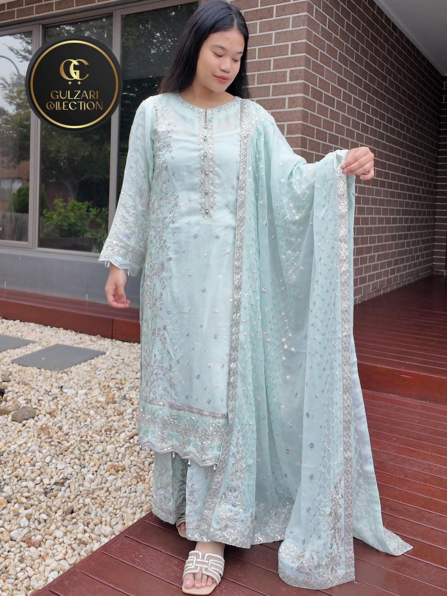 Celeste Ice Embroidered Luxe Set
